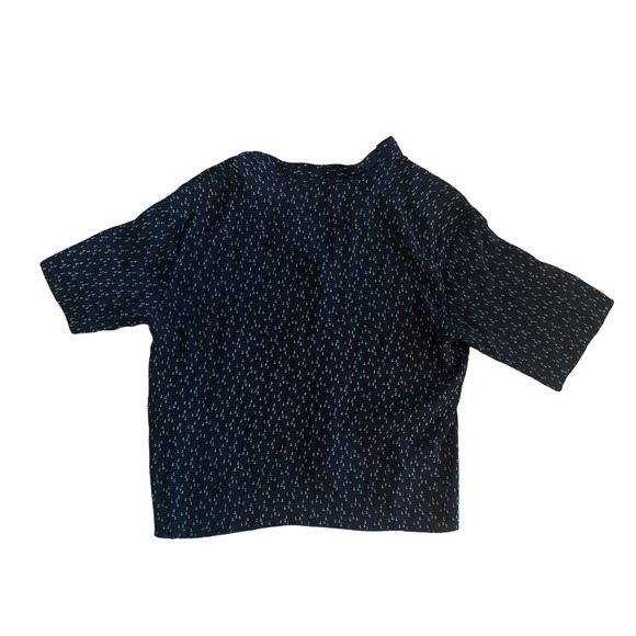 Women US-4 Stockholm Atelier & Other Stories Black Blouse Button Anchor Print - Picture 4 of 4